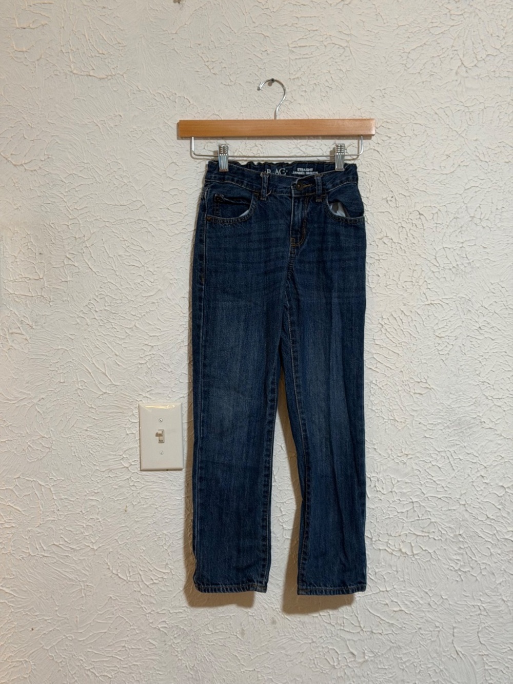 The Children’s Place Boys Size 8 Straight Leg Jeans Dark Wash Adjustable Waist